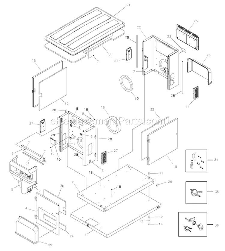 Page C Diagram and Parts List for 040211-0  Briggs and Stratton Generator